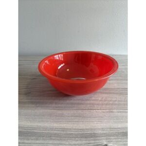 Vintage #322 1L Pyrex Red Glass Clear Bottom Nesting Mixing Bowl Corning NY
